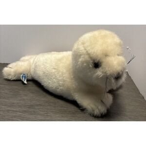 Vintage DAKIN 1982 White Harp Seal Stuffed Animal Plush Realistic 15"‎